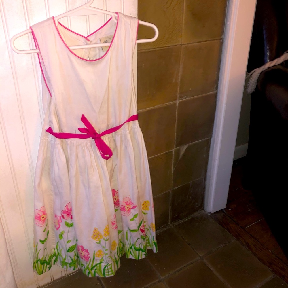 White Spring dress with floral accents